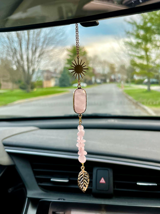 Car charm - rose quartz